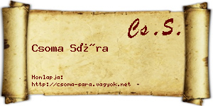 Csoma Sára névjegykártya