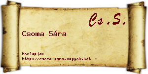 Csoma Sára névjegykártya